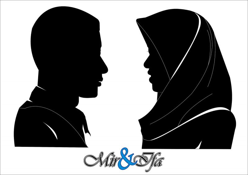 Siluet Pria Dan Wanita Hijab
